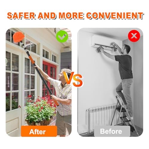 36FT Reach Cobweb Duster with Extension Pole, High Ceiling Long Duster 30FT