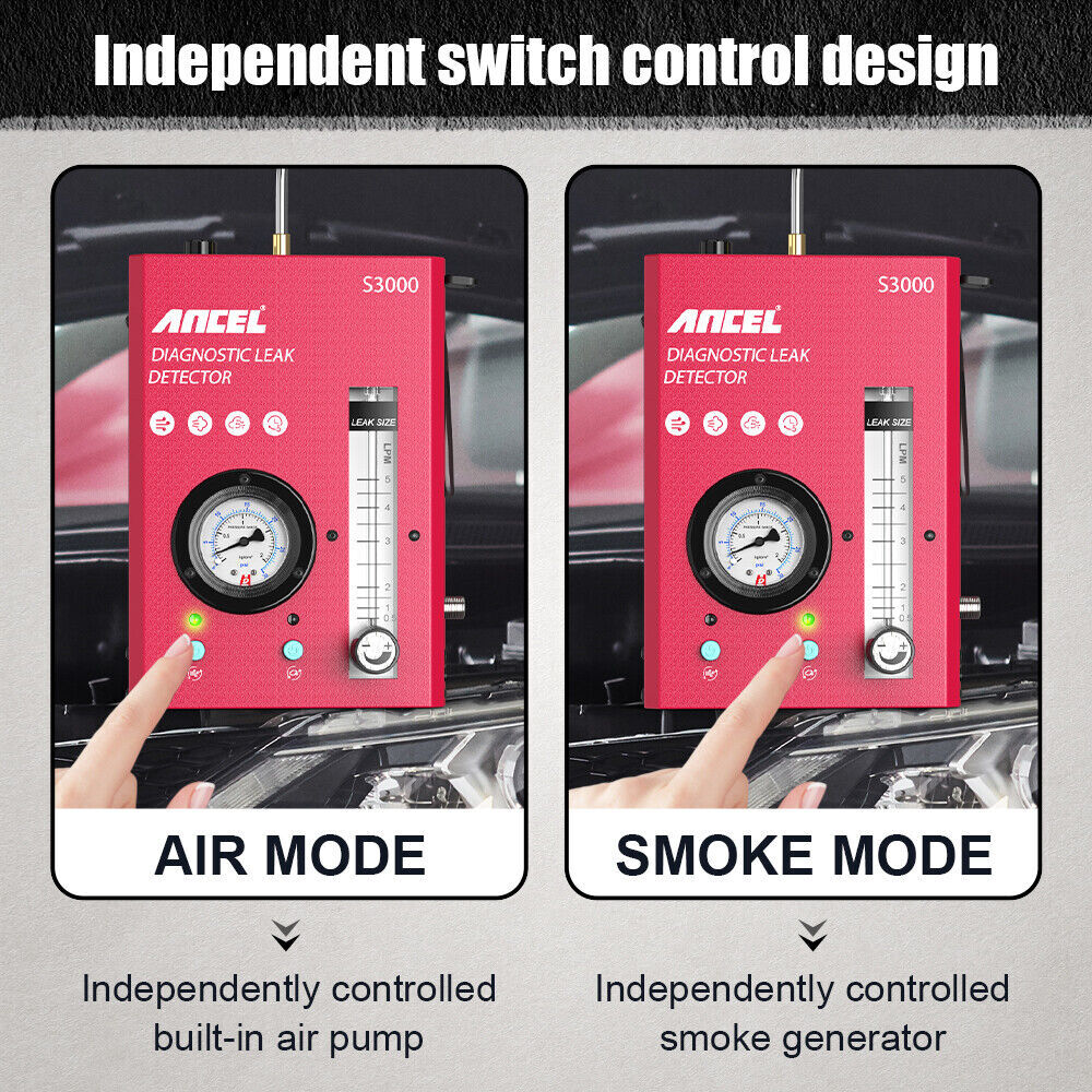 Vacuum Leak Detection Tester ANCEL S3000 EVAP Smoke Machine Diagnostic Tool
