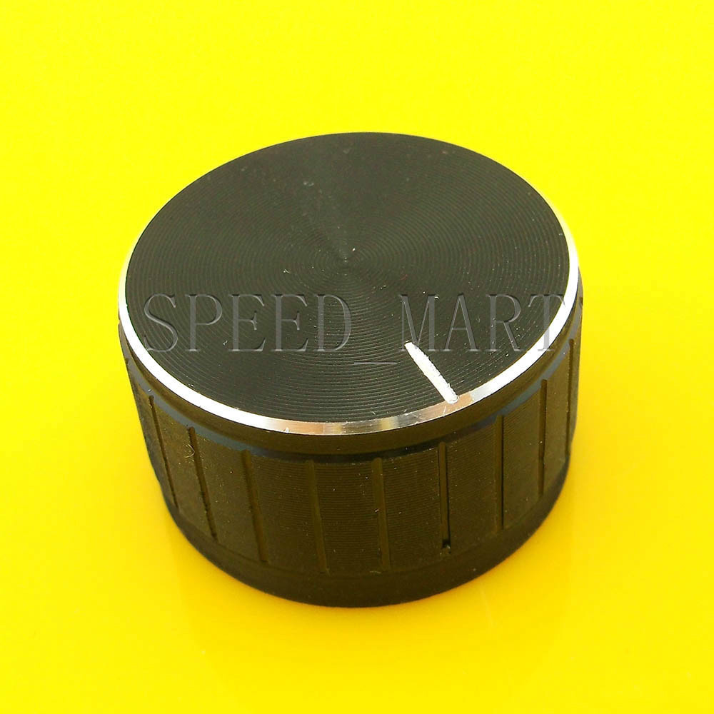 20 PCS Black Knob 30*17mm Cap Rotary Switch CD Player Volume Pointer Hole 6mm