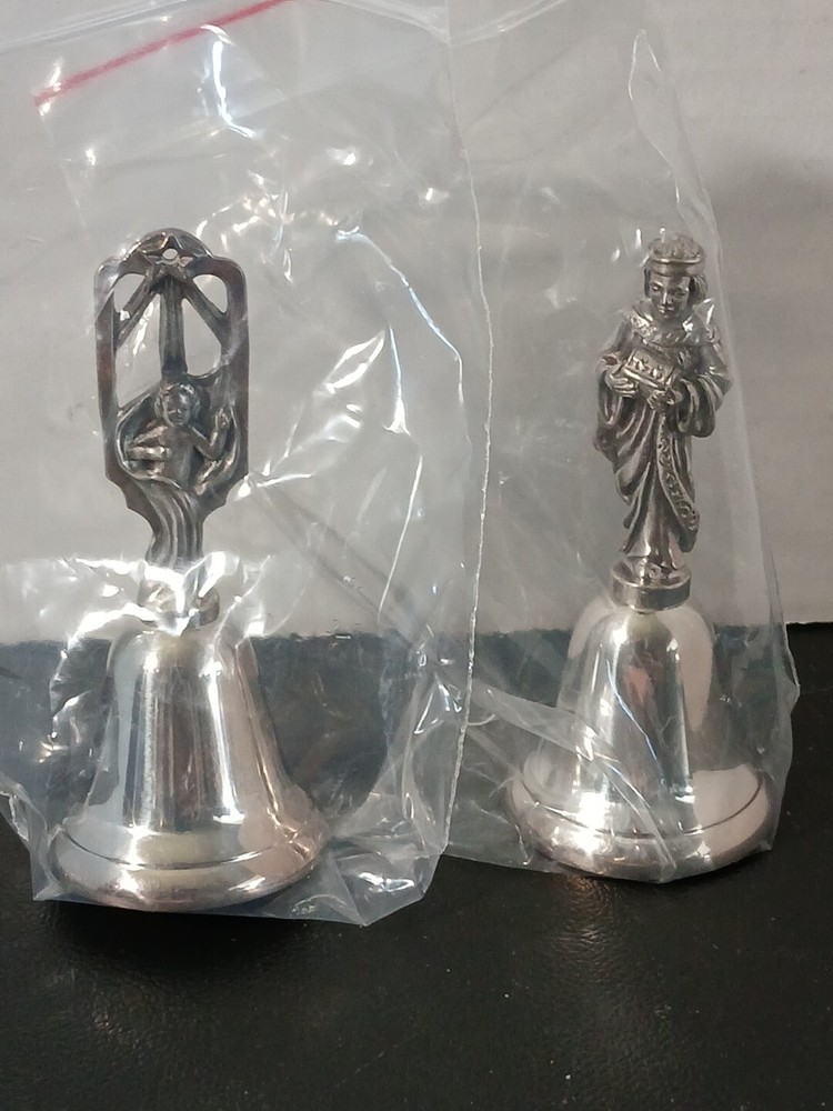 REED &BARTON NATIVITY BELLS 1983 First 2 in Set Silverplate Includes Box Card