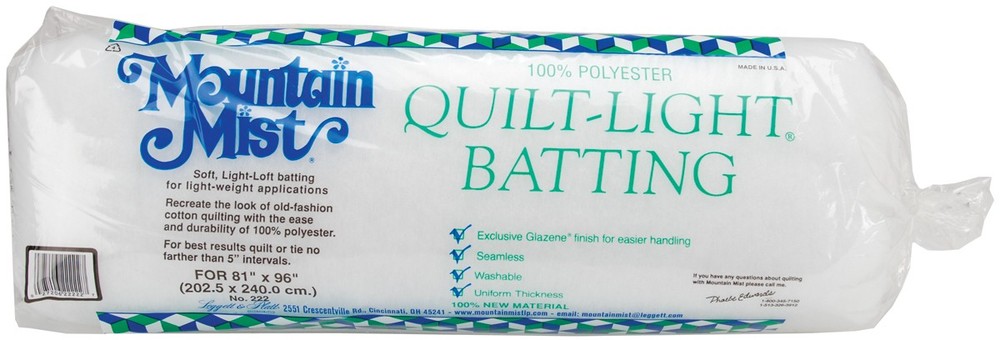 Quilt-Light Polyester Batting Full Size 81"X96" FOB: MI