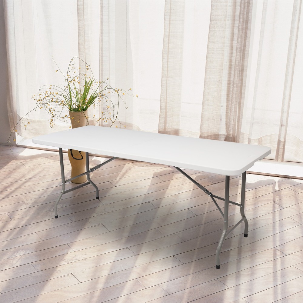 6FT Outdoor Courtyard Foldable Long Table New -