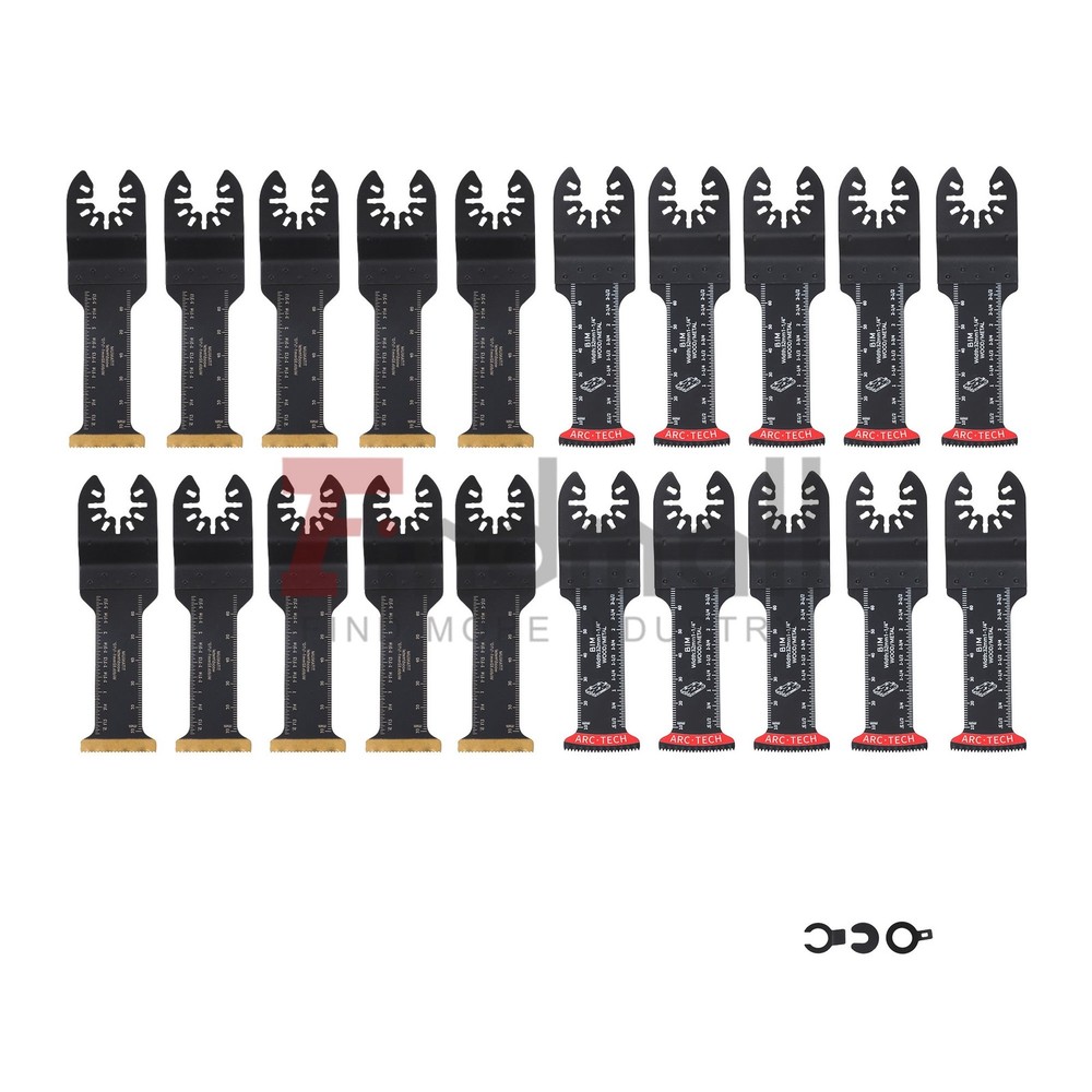 20 PCS Extra Long Titanium Curved Blades Multitool Oscillating Saw Blades