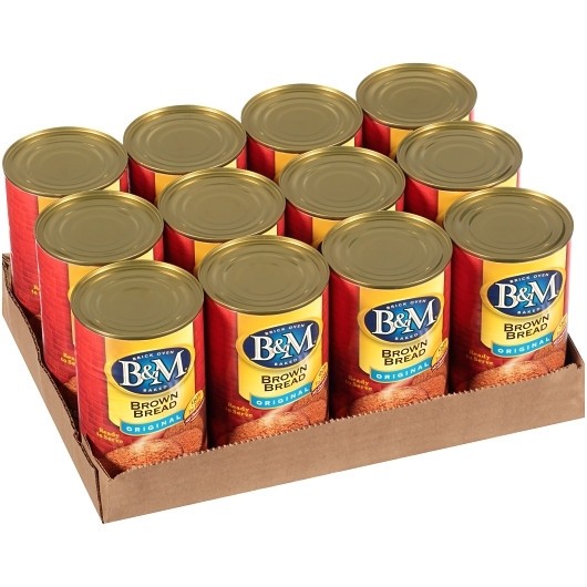 B&M Original Plain Brown Bread, 16 Ounces, 12 Per Case