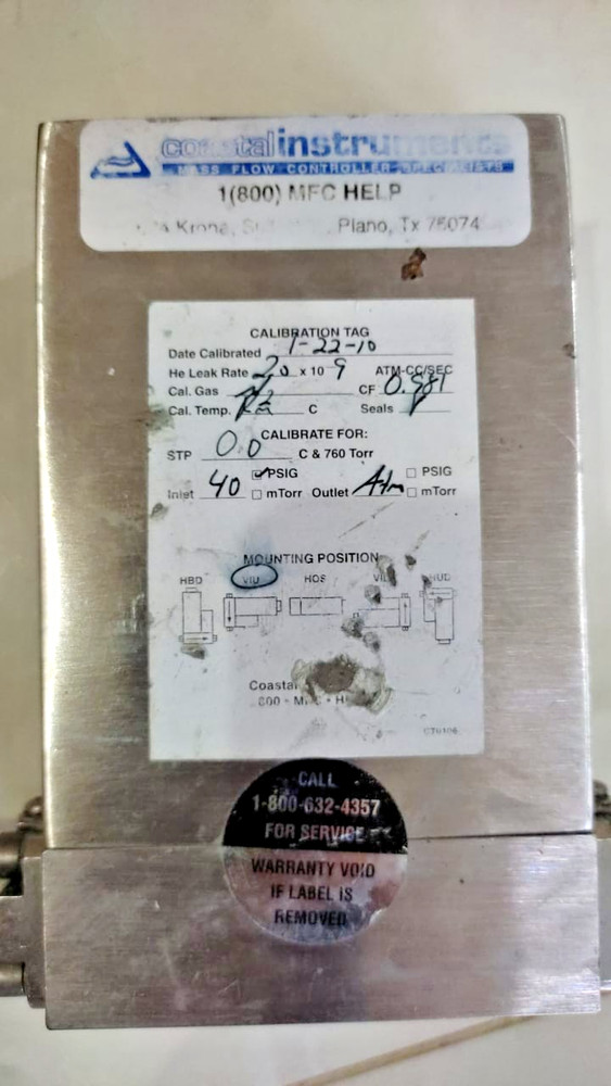 Unit Instruments UFC-8100 Mass Flow Controller 50 SCCM O2 | 500 PSI | High Pr.