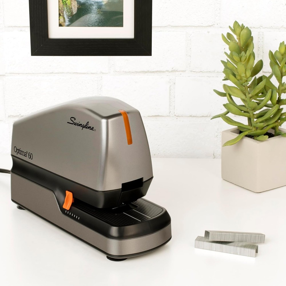 Swingline Optima 60 Automatic & Manual Electric Stapler Silver Black - 60 Sheet