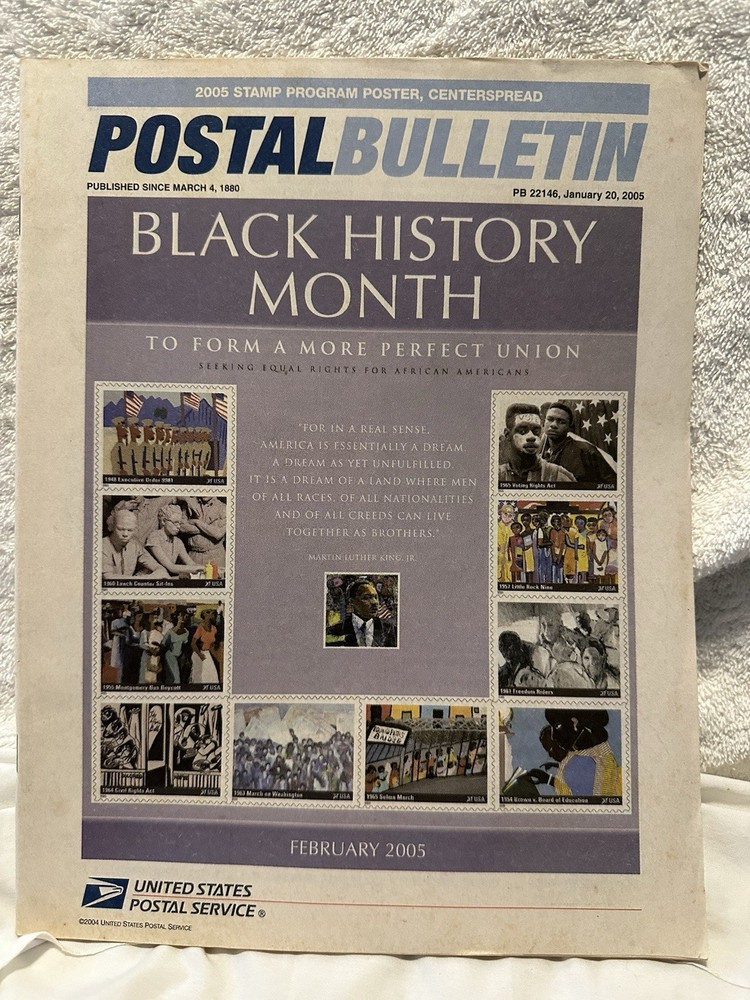 USPS Postal Bulletin PB2216 Jan. 20, 2005 Black History Month Stamp Poster