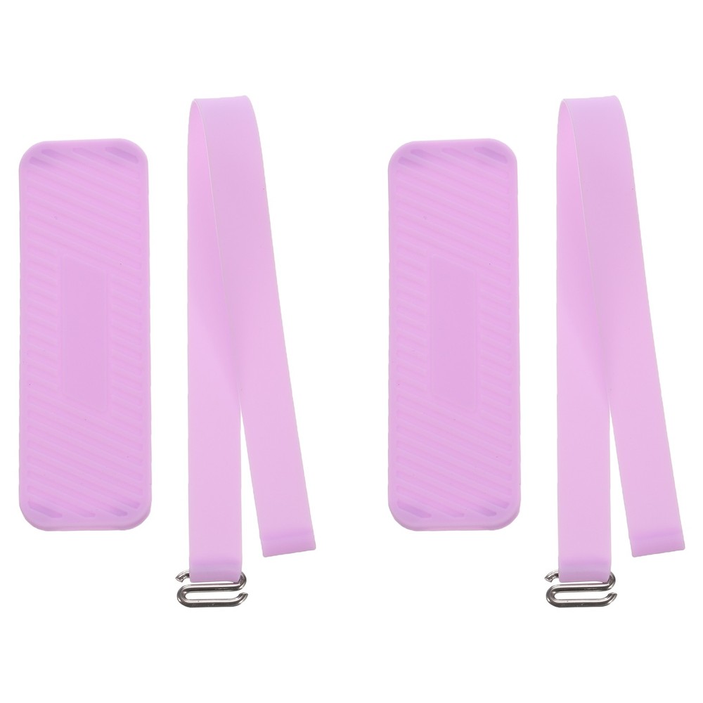 Phone Grip Strap Silicone Elastic Cord with Handle Purple 2Pcs