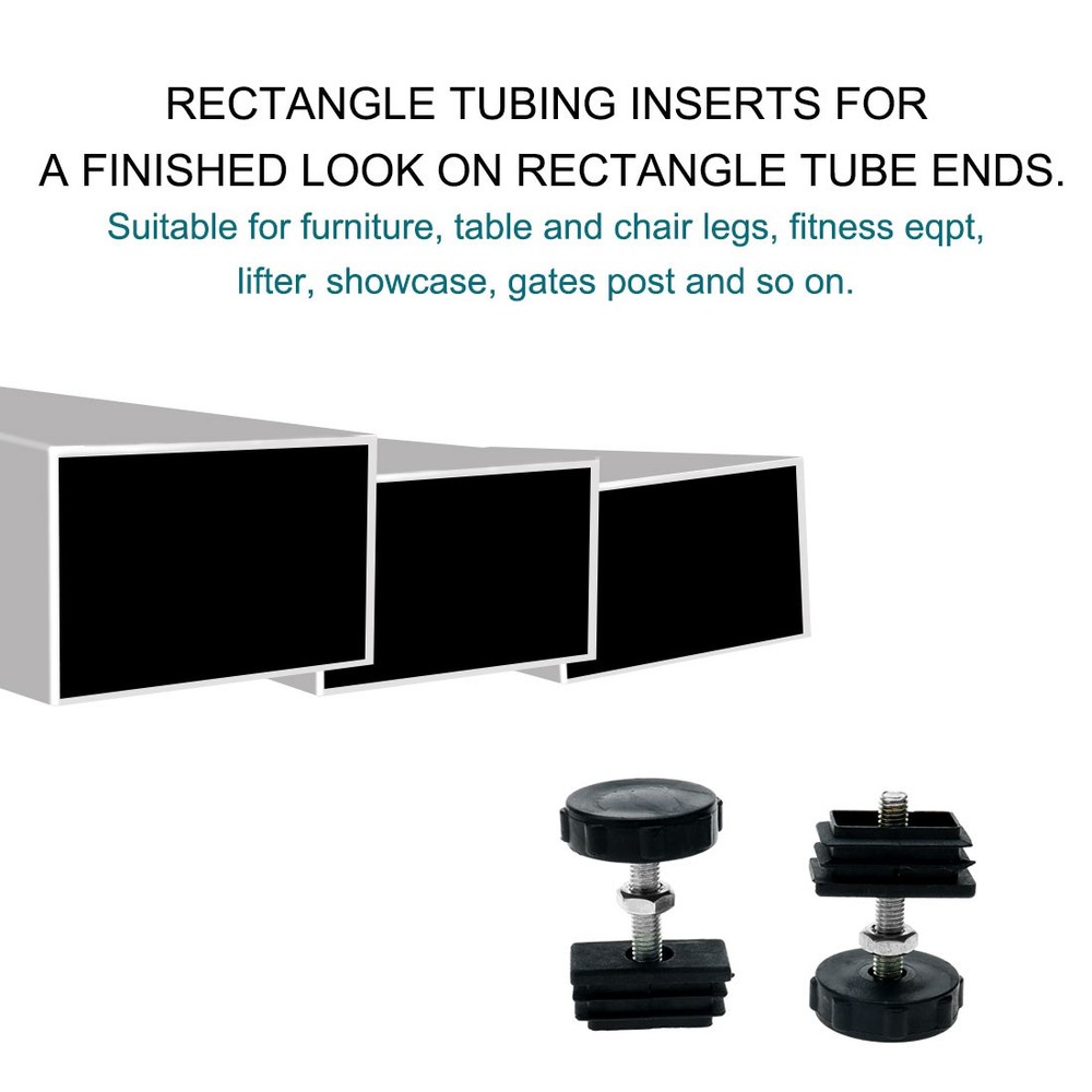 Leveling Feet 20 x 40mm Rectangle Insert Adjustable Leveler for Desk 2 Sets