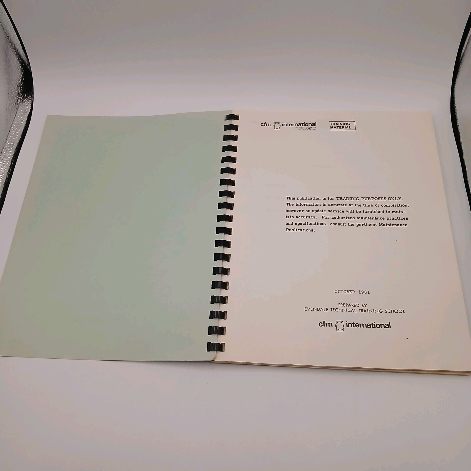 Vintage CFM International CFM56 Engine Maintenance Introduction Student Notebook