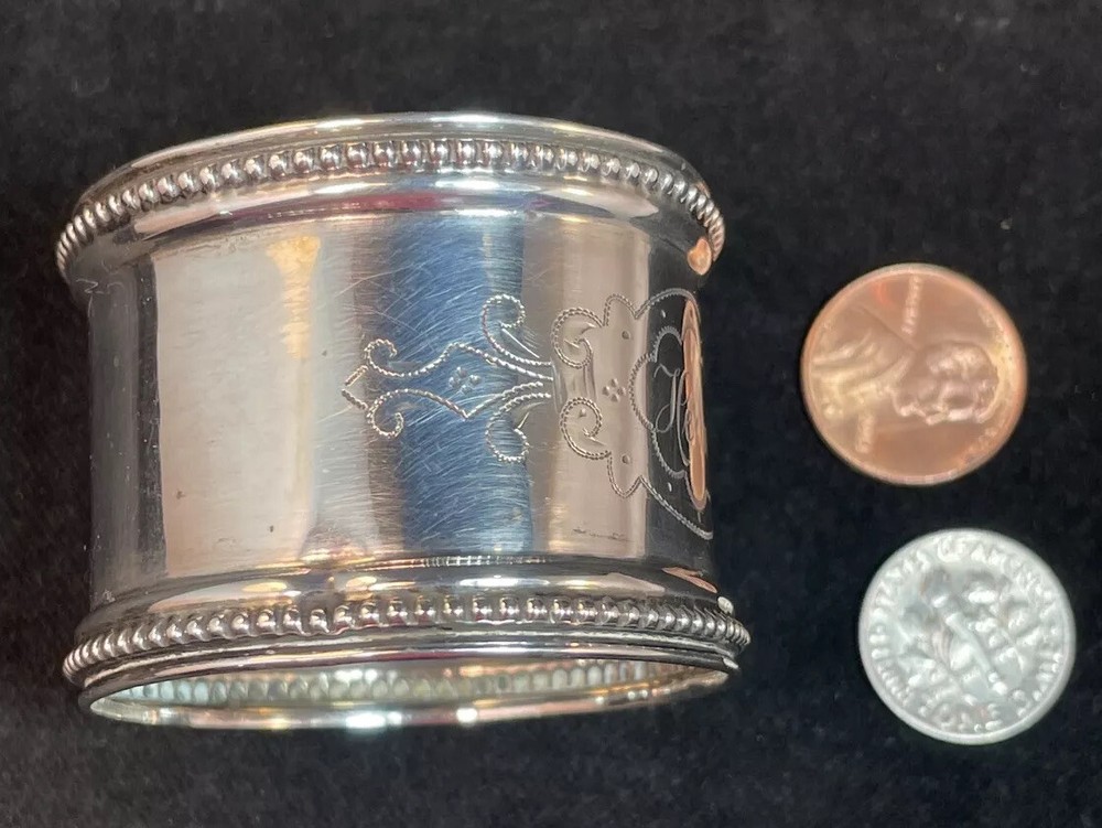800 Sterling Silver Napkin Ring Name Engraved “Herbert”