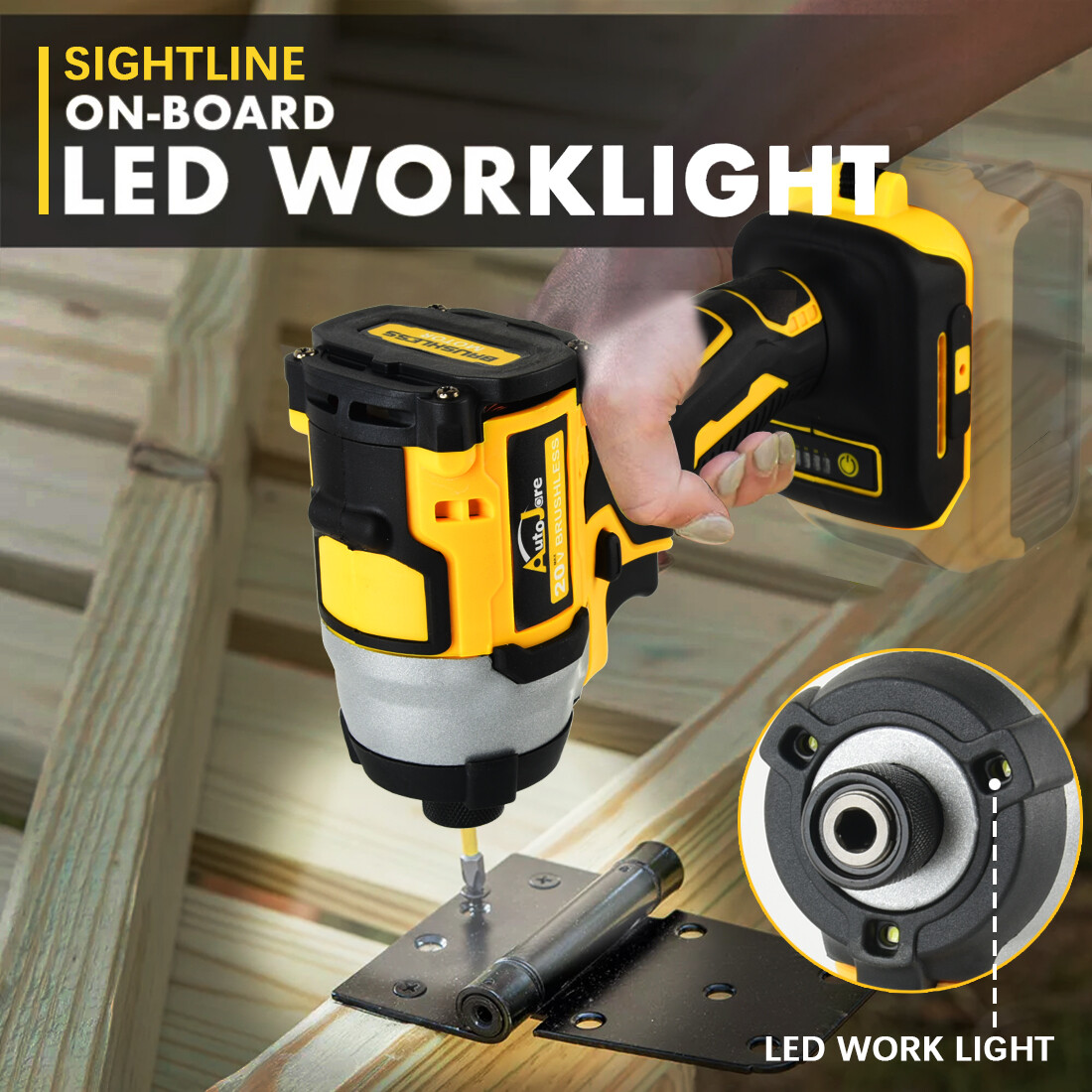 Brushless Cordless Impact Driver,for Dewalt 20V Max Battery,1/4" Compact,4 Speed