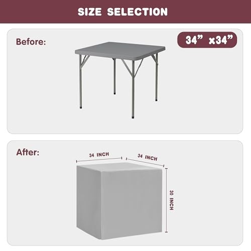 2 Pack Square Fitted Table Covers - 34 x 34 34 Square| 2 Pack Versatile White