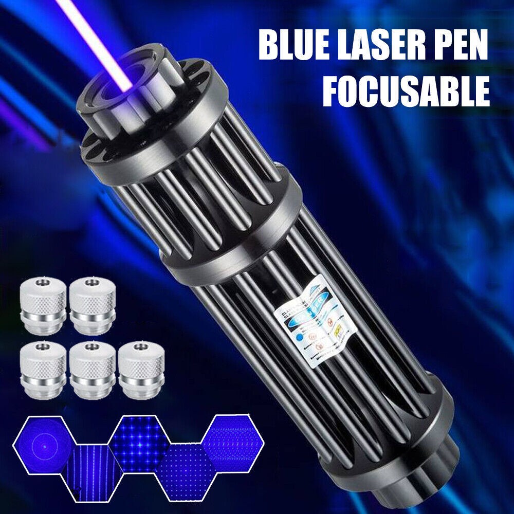 10Wat Adjustable High Power Blue Burning Laser Pointer Visible Dot Torch Light