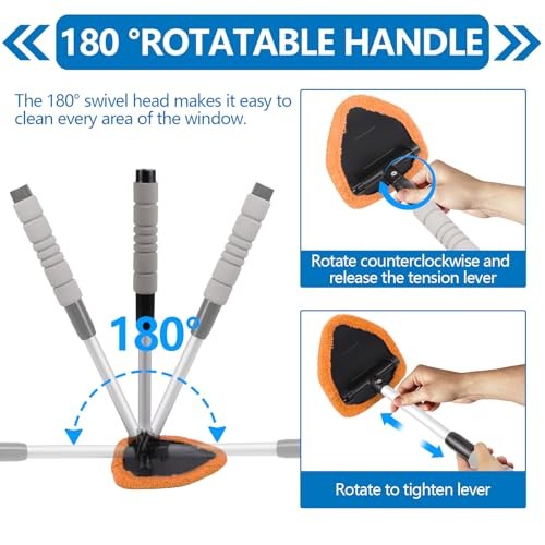 Car Windshield Cleaning Tool, Car Windshield Window Cleaner, Auto Orange