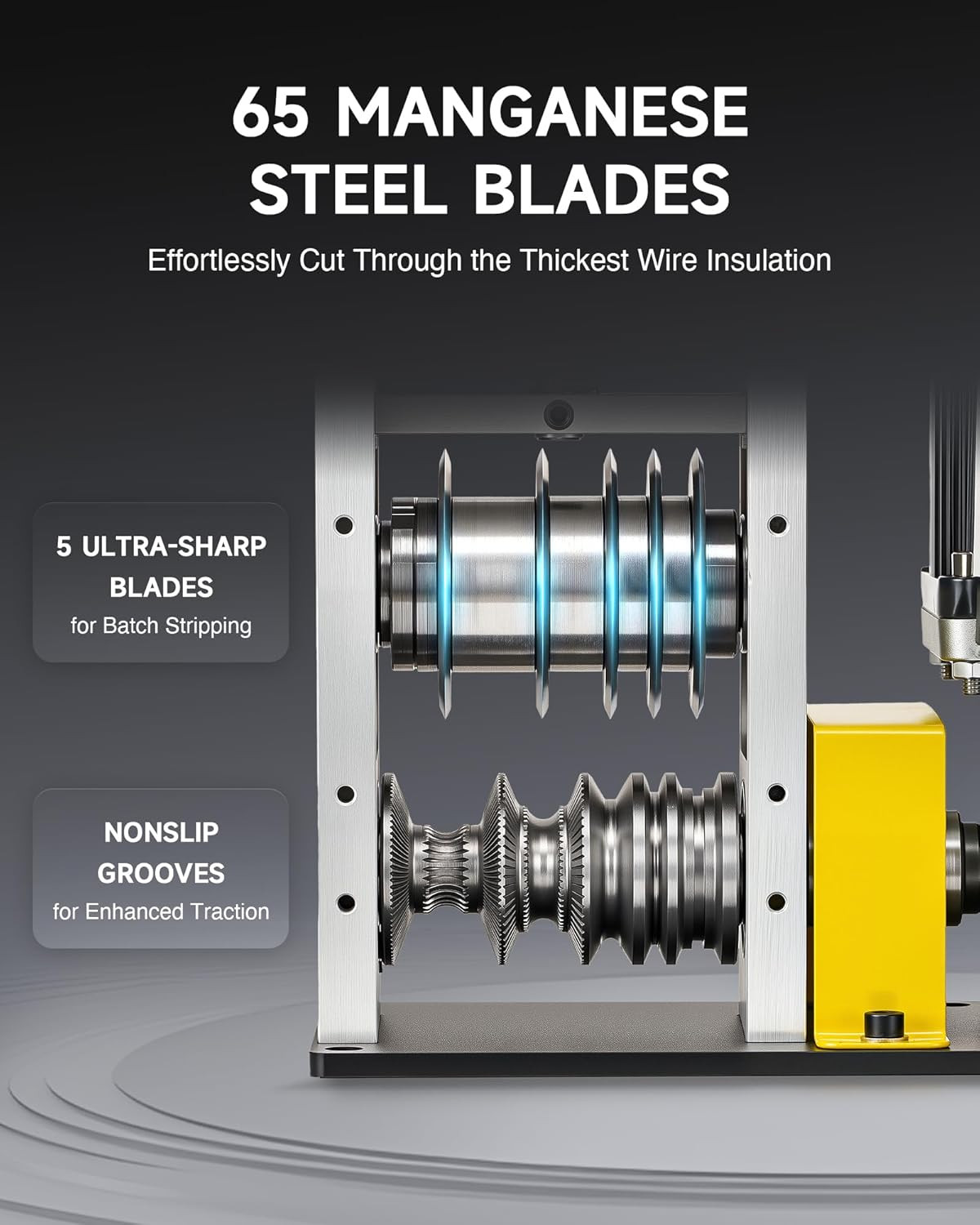 180W Motor Automatic Wire Stripper Machine, 5 Blade Electric Wire Stripping Mach