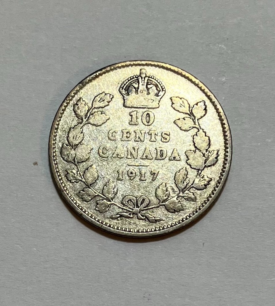 1917 Canada Silver 10 Cents