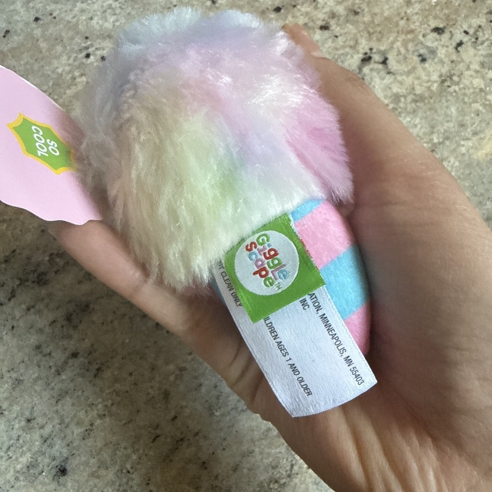 Giggle Scape Plush COTTON CANDY CLIP Pull Backpack 5" NWT