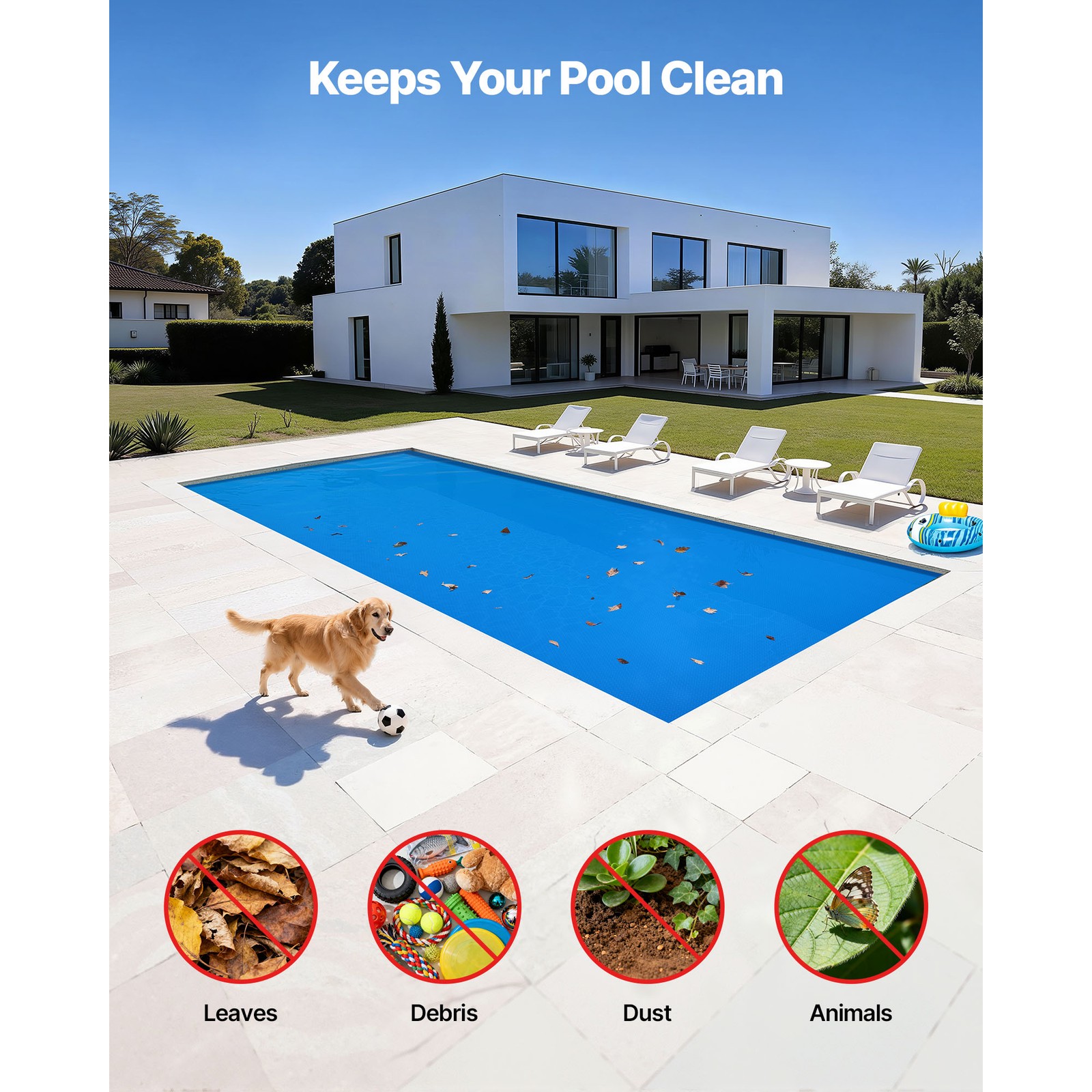 Uimoso 12 Mil Solar Pool Cover 36 x 16 ft Blanket Swimming Pool Heater Cover