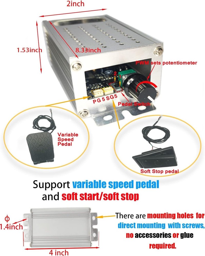 PWM Soft Start/Soft Stop Variable Speed DC Motor Speed Controller Recoverable