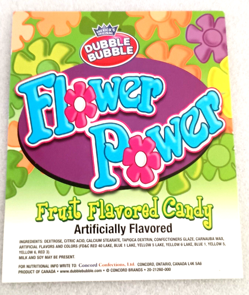 Dubble Bubble Flower Power Candy Vending Machine Display Card 2000s NOS NEW