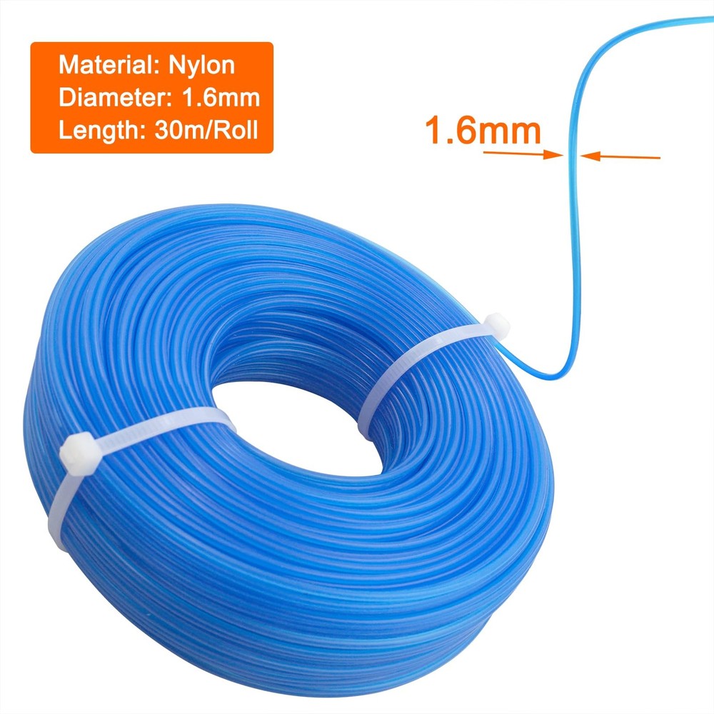 Grass Trimmer Line .065'' 98ft x 2 Rolls String Spools for Weed blue