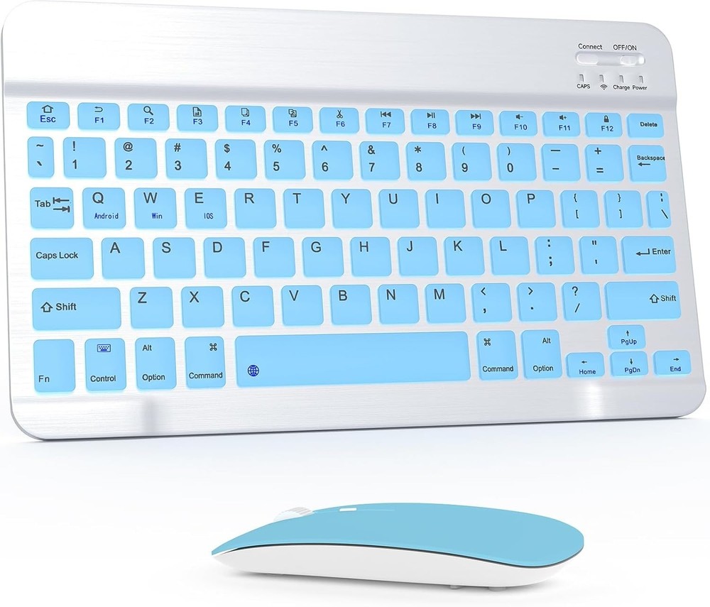 Ultra-Slim Bluetooth Keyboard and Mouse Combo Rechargeable Portable Wireless ...