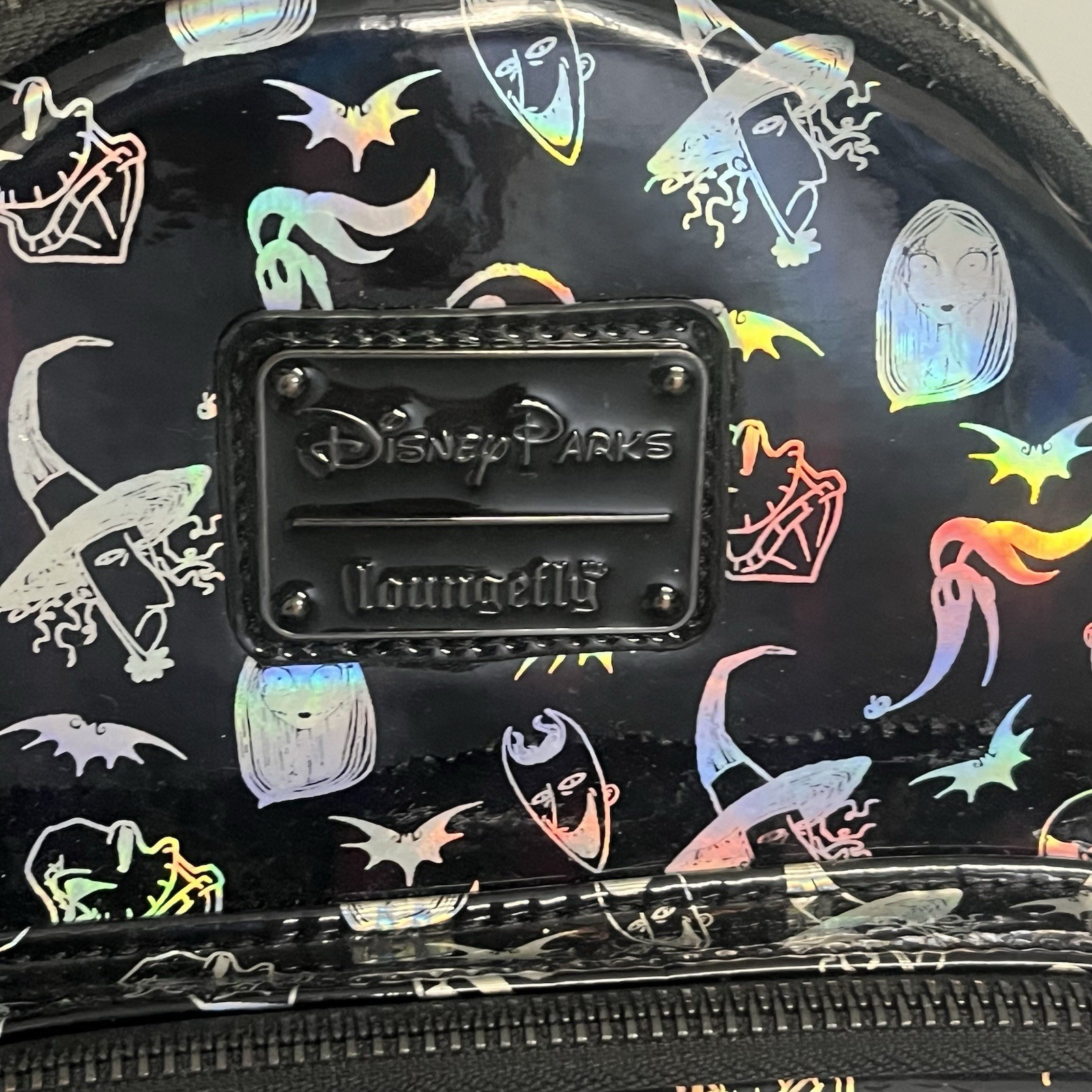 Loungefly Nightmare Before Christmas Holographic Mini Backpack Disney Park Black