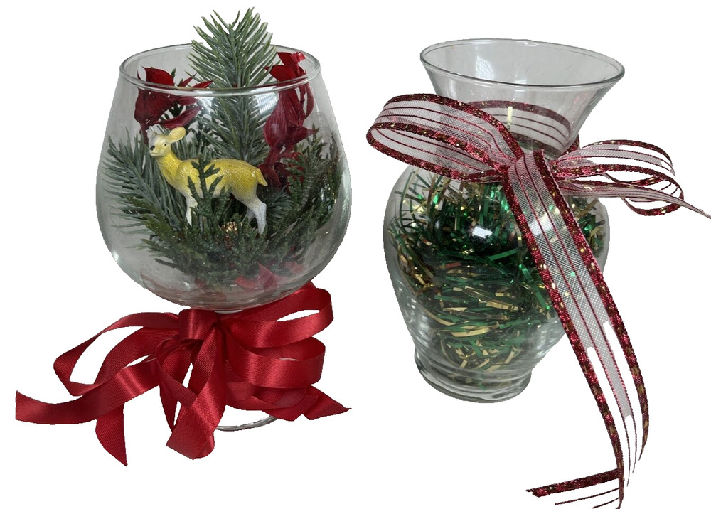 Small Vase Assortment 5” Handmade Christmas Decorations
