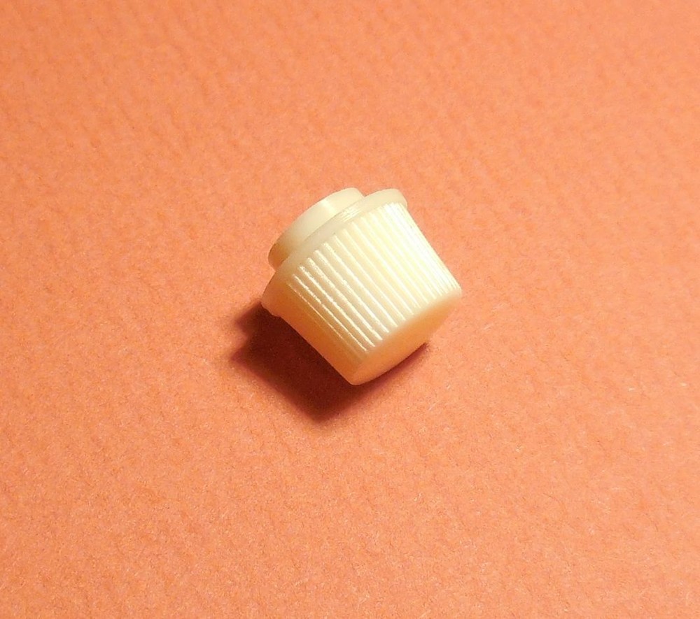 NOS White Plastic Clock Knob 2-56 Right Hand Threads