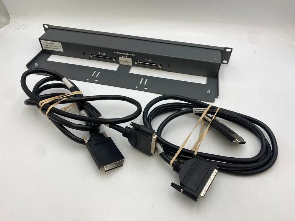 Custom Cable HDPP16 High Density Patch Panel 16 RJ-45 Ports NOS Black