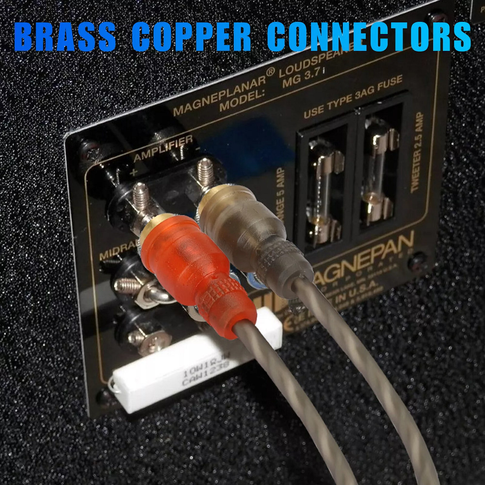 1/4PACK RCA Audio Cable Twisted Pair with Noise Reduction Interconnect Amp Wire