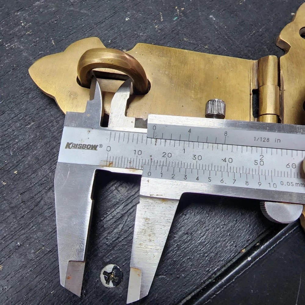 Solid brass heavy strong large 5" Hasp Staple Latch Catch Old Style box door
