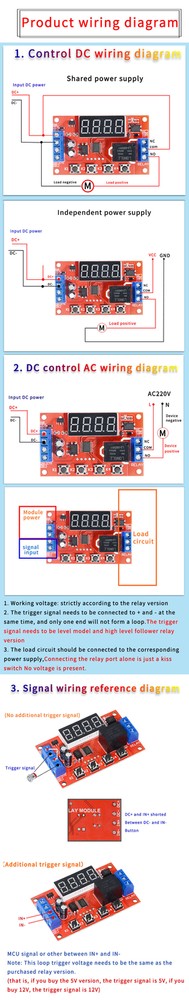 DC 12V 10A Adjustable Time Delay Relay Module LED Digital Timer Rotary Version