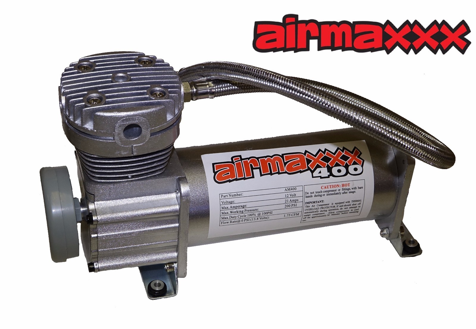 airmaxxx 400 Pewter Air Compressor For Air Suspension Bag System 200 psi Max