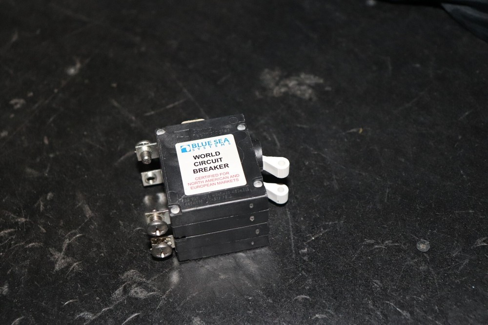 Blue Sea Systems Black Toggle Double Pole 50A Circuit Breaker