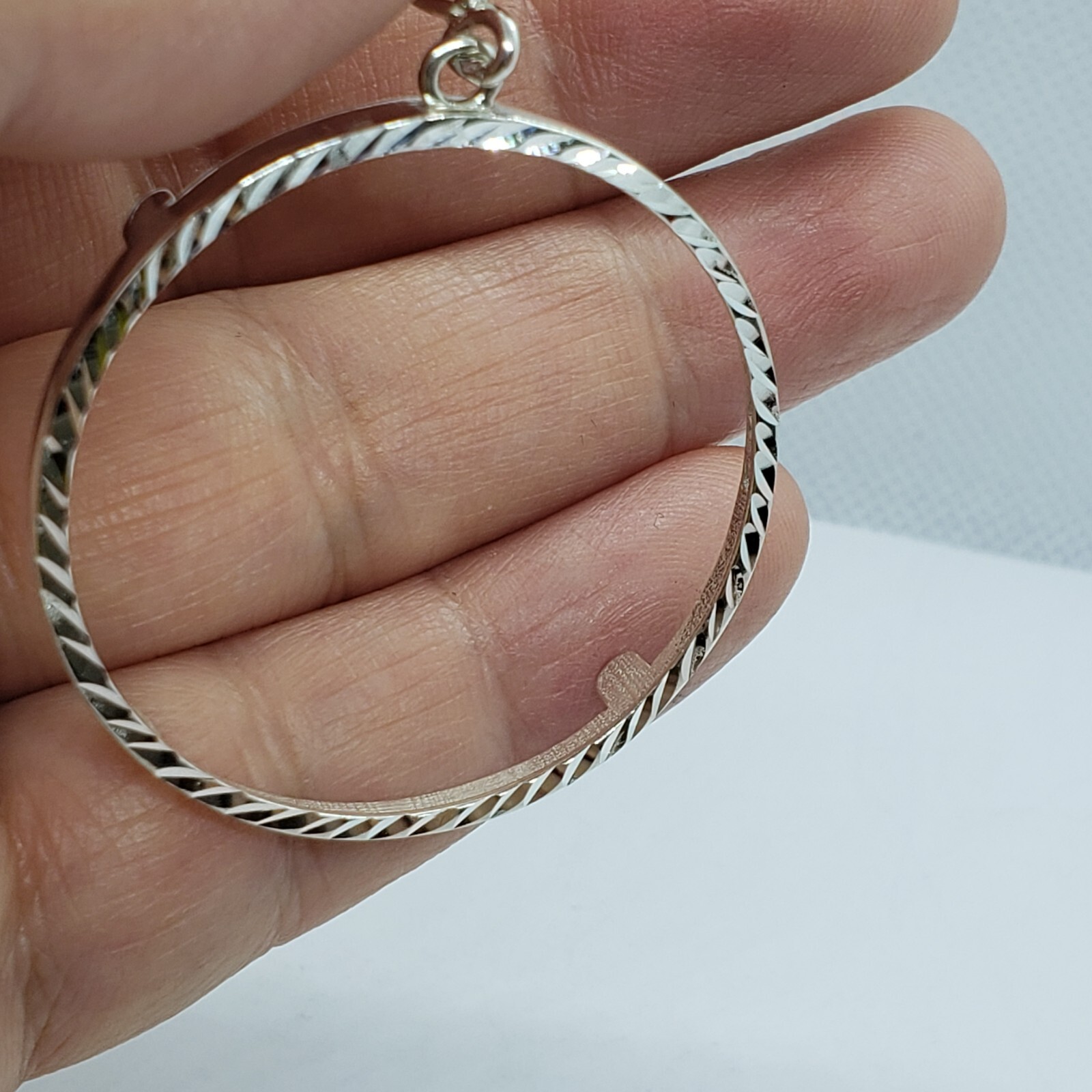 Sterling Silver 1 Onza Plata Libertad 36 mm Coins Bezel Prong Back Diamond Cut