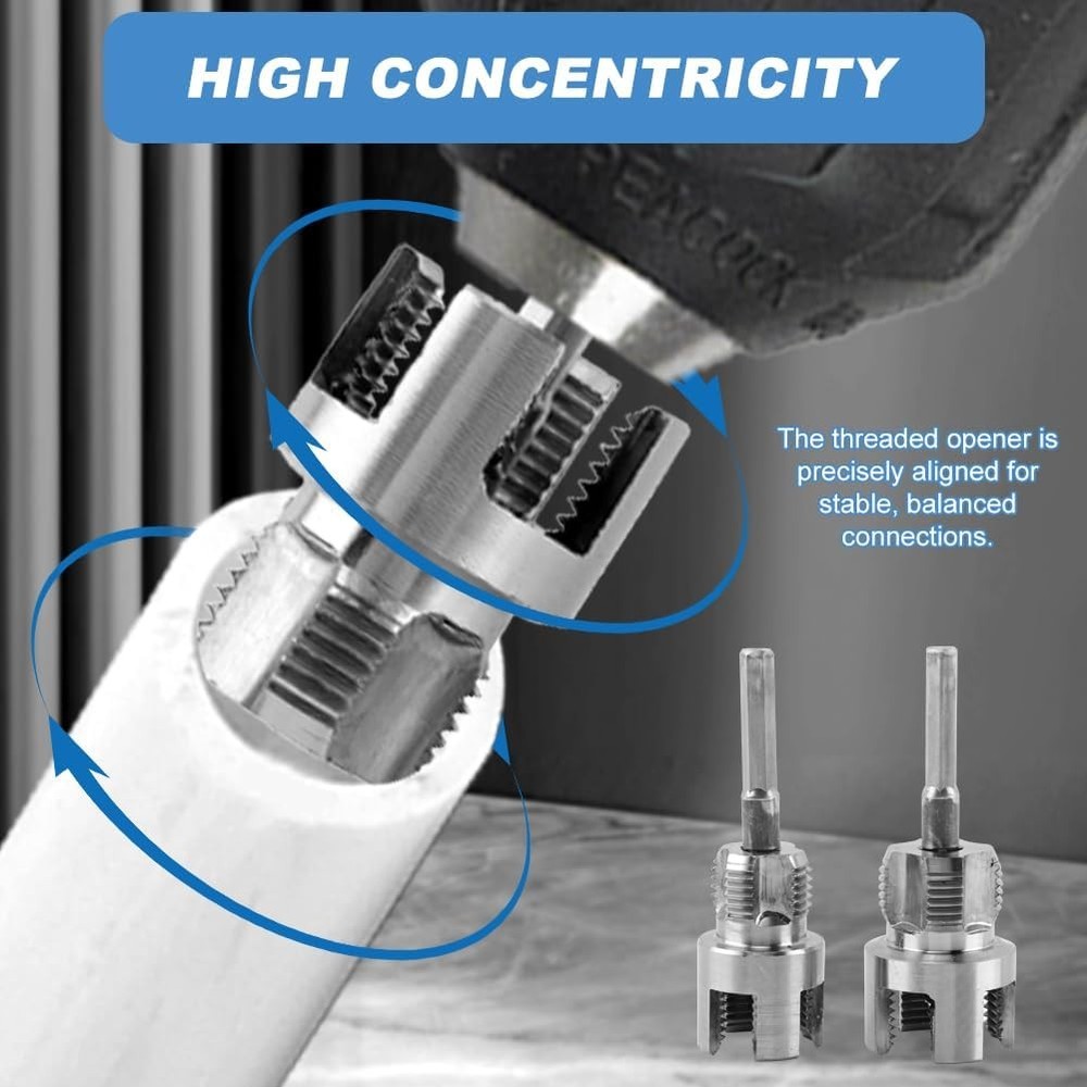 Pipe Threading Tool for Internal & External Threads, 2pcs Dual End 1/2" NPT & 3/