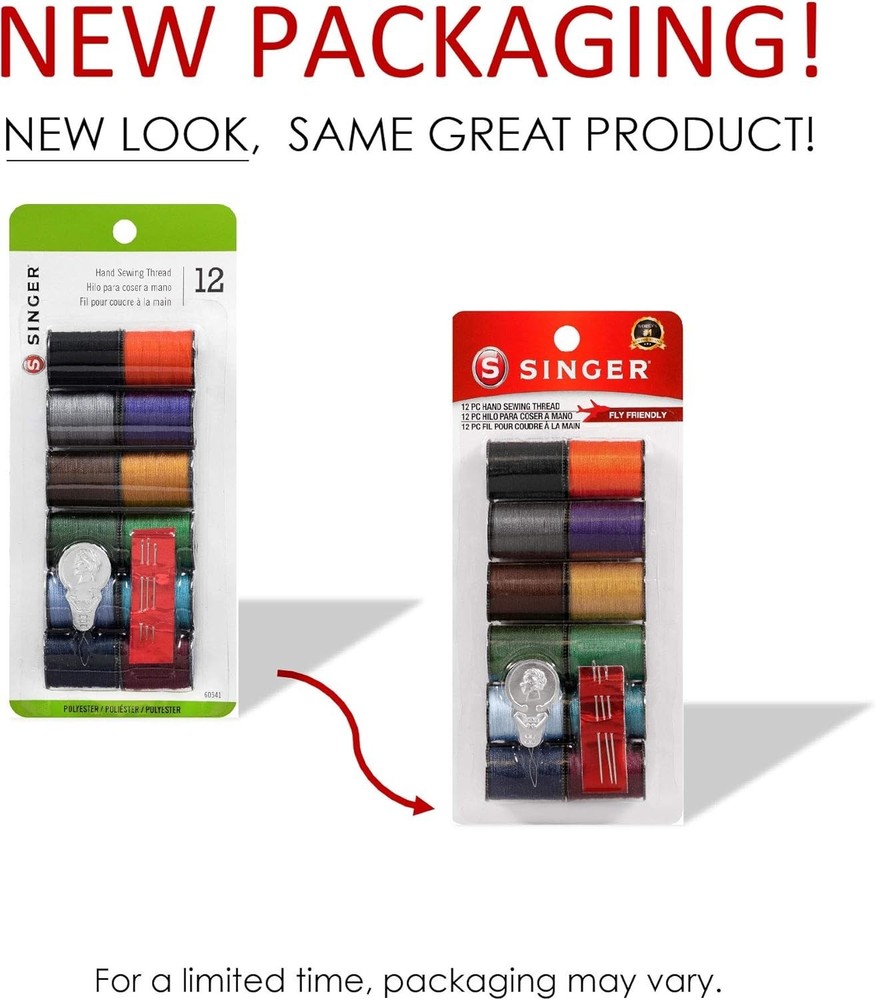 Crafting Thread Set 12 Mini Spools of Assorted Colors with Needles and Threader
