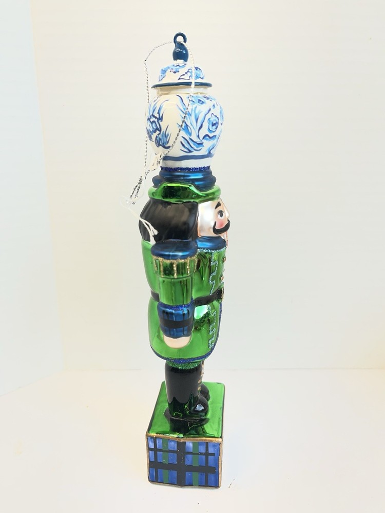 Raz 8” Black Watch Plaid Delft Nutcracker