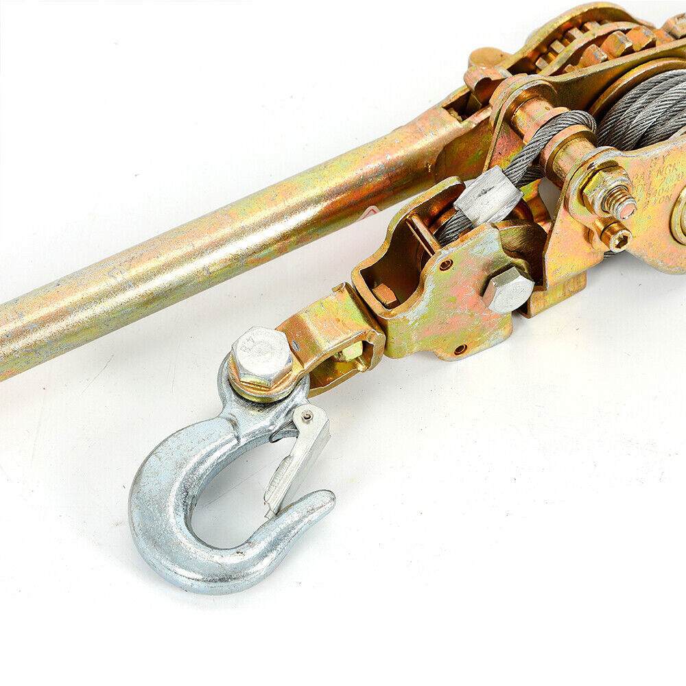 2 Ton Hand Puller Heavy Duty Winch Pull Hoist Come Along Cable Lever 2 Hooks
