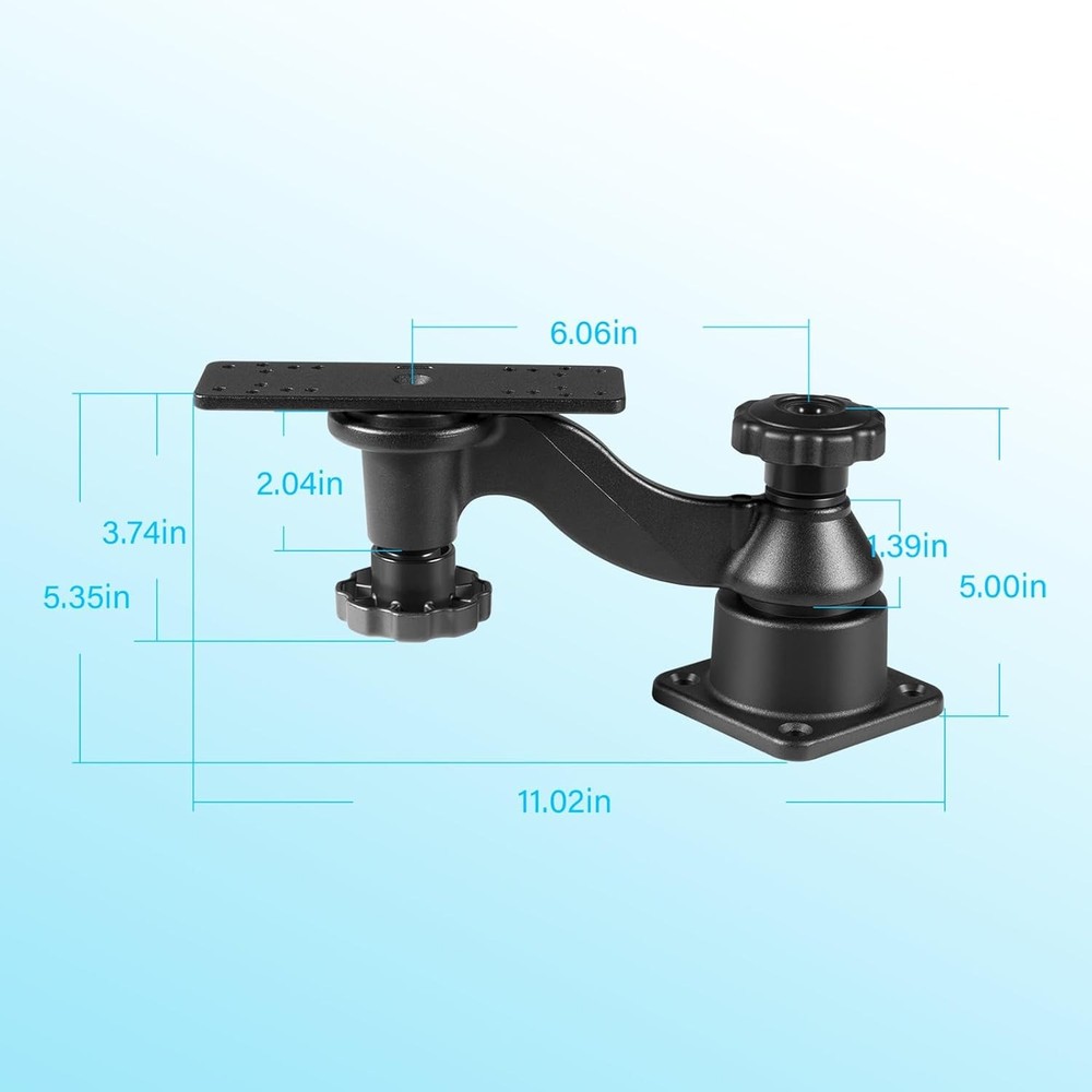 Horizontal 6" Swing Arm Mount Fishfinders & Chartplotters Mount Bracket 360°
