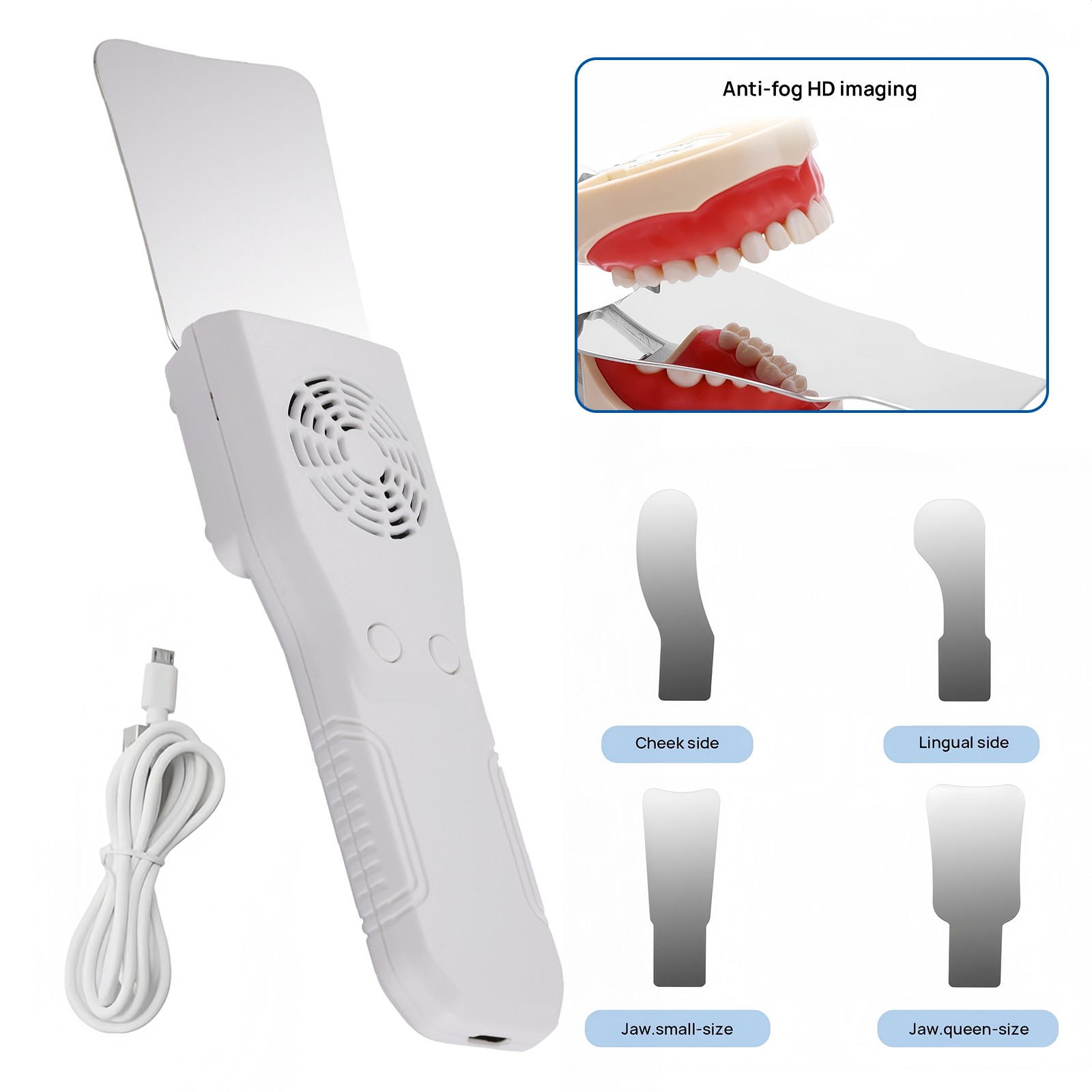 Dental Occlusal Mirror Fog Free LED Intra Oral Photo System +4 Mirrors Defog