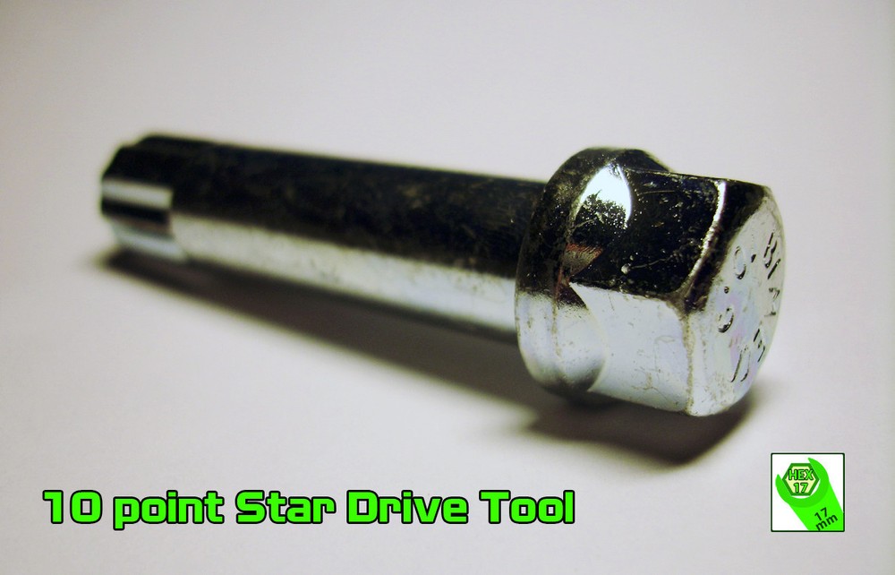 Wheel Lug Nut Bolt 10 Point Star Drive Tool Key