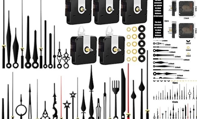 5pcs High Torque Quartz Clock Movement Mechanism Replacement Clock Kit with 12