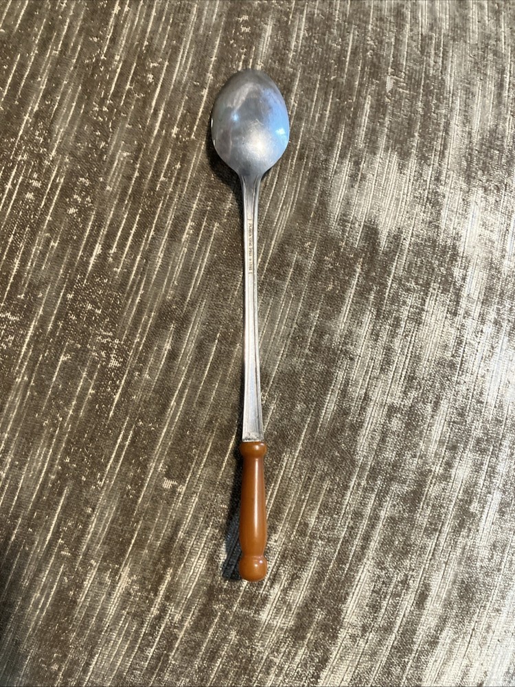 Butterscotch Bakelite Silver Plated Ice Tea Spoon