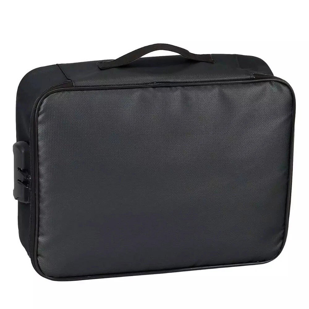 Fire Proof Waterproof Document Box with Lock File Storage Organizer Box Safe Bag