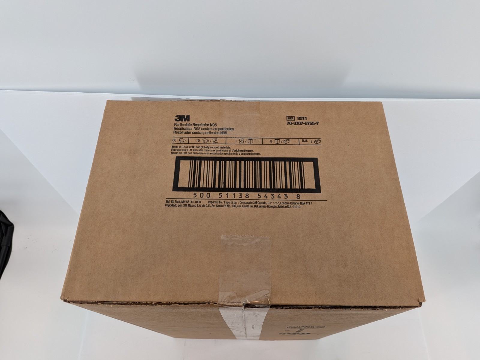 3M 8511 N95 Particulate Respirator Face Mask | Case of 80 Masks EXP 07/25 | New