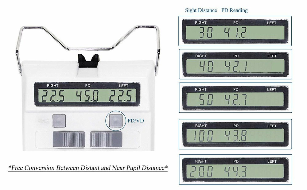 Digital PD Ruler Pupillometer P.D. Meter Optometry Tools Double Power Supply