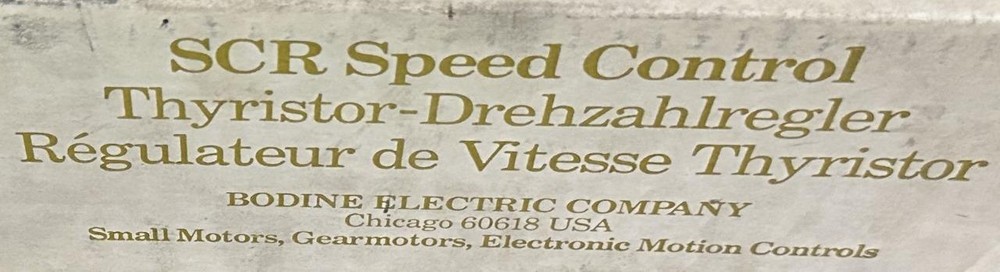 Bodine 890XY SCR Speed Control